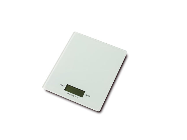 Køkkenvægt glas hvid 5kg/1g. - 6 stk