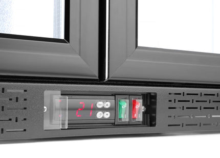 Backbar-køleskab, dobbeltdørs, Arktic, 158L, sort, 230V/160W, 900x530x(H)865mm