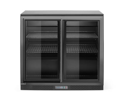 Backbar-køleskab med dobbelte skydedøre, Arktic, 158L, sort, 230V/160W, 520x900x(H)870mm