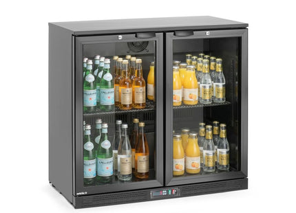 Backbar-køleskab, dobbeltdørs, Arktic, 158L, sort, 230V/160W, 530x900x(H)870mm