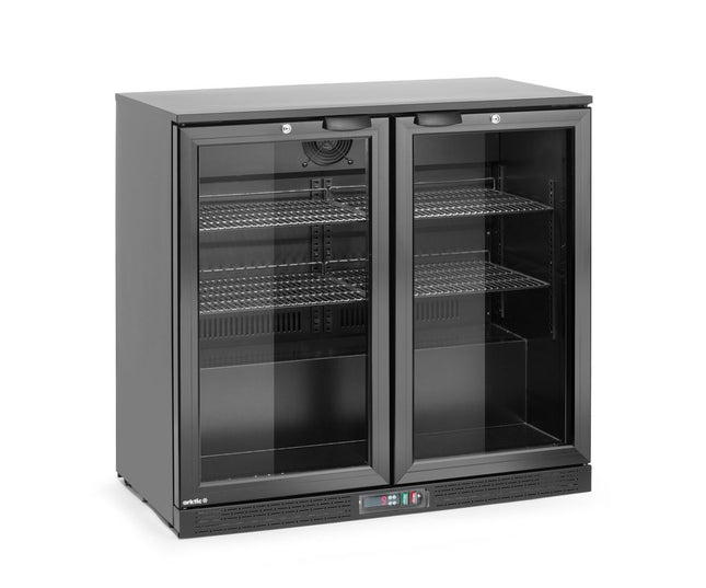 Backbar-køleskab, dobbeltdørs, Arktic, 158L, sort, 230V/160W, 530x900x(H)870mm
