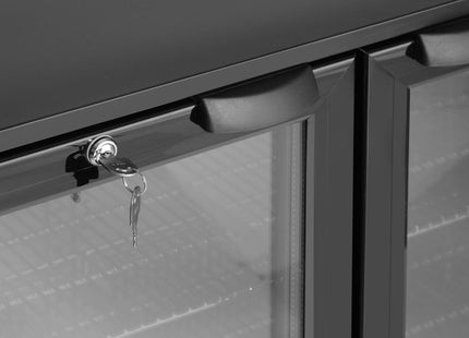 Backbar-køleskab, dobbeltdørs, Arktic, 158L, sort, 230V/160W, 530x900x(H)870mm