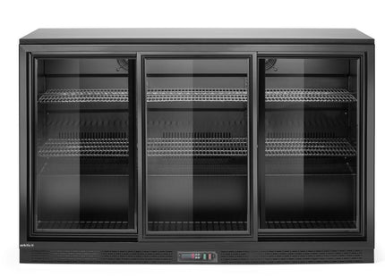Backbar-køleskab med tredobbelte skydedøre, Arktic, 254L, sort, 230V/160W, 520x1350x(H)870mm