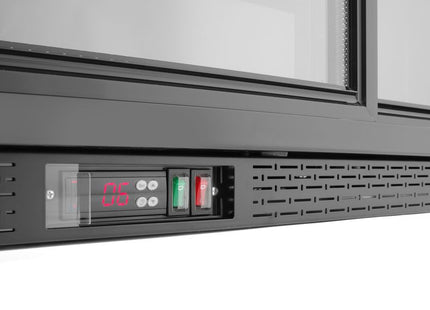 Backbar-køleskab med tredobbelte skydedøre, Arktic, 254L, sort, 230V/160W, 520x1350x(H)870mm