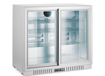 Backbar-køleskab med 2 skydedøre, Arktic, 150L, sølv, 230V/175W, 900x520x(H)840mm