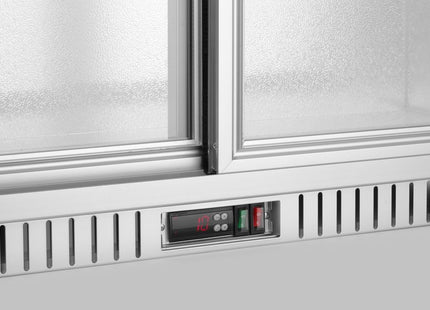Backbar-køleskab med 2 skydedøre, Arktic, 150L, sølv, 230V/175W, 900x520x(H)840mm