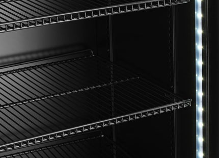 Backbar-køleskab med bagbelyst panel, dobbeltdørs, Arktic, 512L, sort, 230V/510W, 585x1120x(H)1900mm