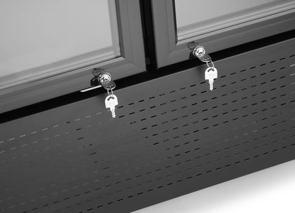 Backbar-køleskab med bagbelyst panel, dobbeltdørs, Arktic, 512L, sort, 230V/510W, 585x1120x(H)1900mm