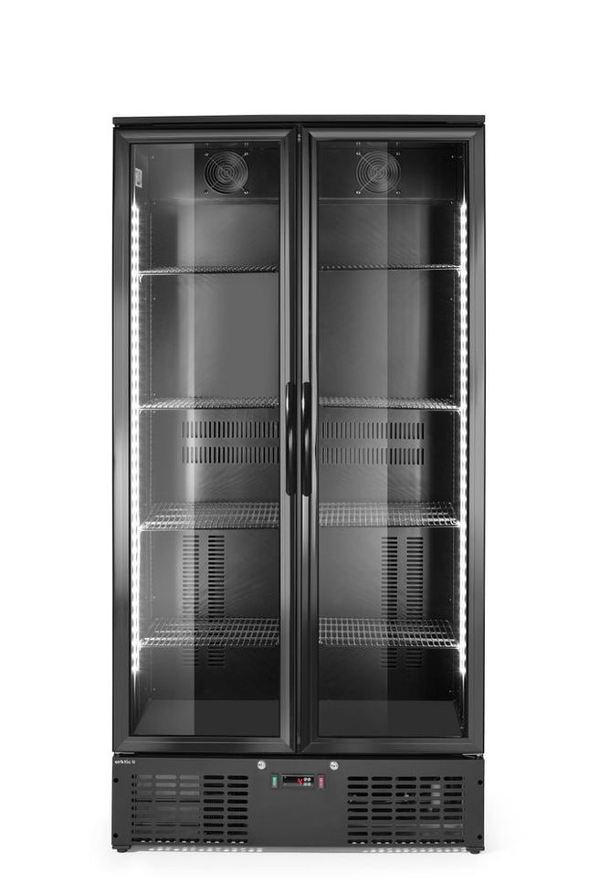 Backbar-køleskab, dobbeltdørs, Arktic, 477L, sort, 230V/365W, 530x900x(H)1820mm