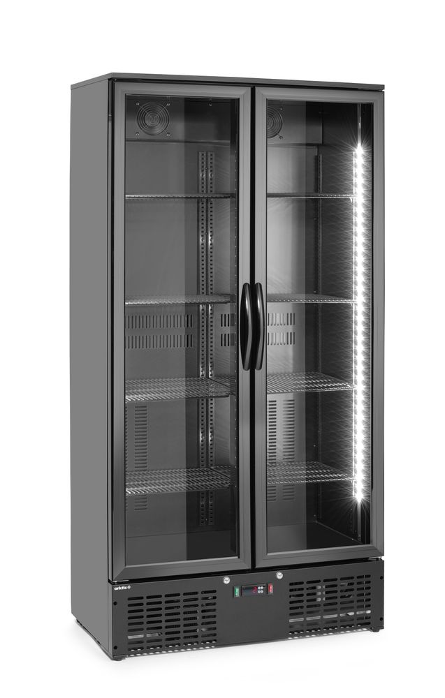 Backbar-køleskab, dobbeltdørs, Arktic, 477L, sort, 230V/365W, 530x900x(H)1820mm