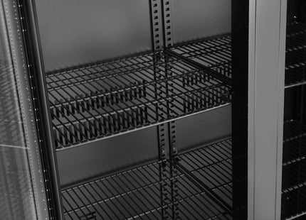 Backbar-køleskab, dobbeltdørs, Arktic, 477L, sort, 230V/365W, 530x900x(H)1820mm