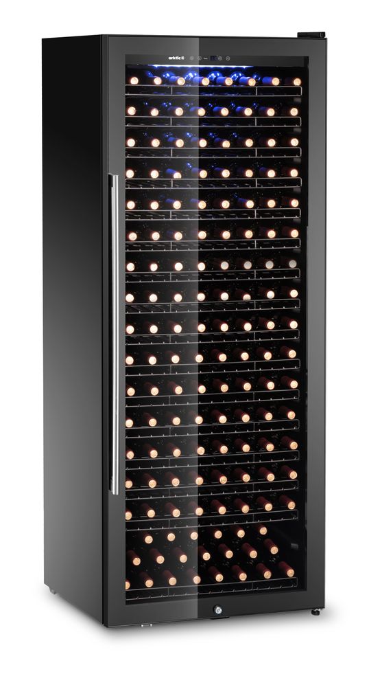 Vinkøleskab, 1-zone, 224 flasker, Arktic, sort, 690x700x(H)1834mm