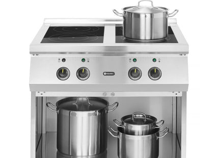 Induktionskomfur, 4 kogezoner, HENDI, Open storage area, 400V/17000W, 800x720x(H)854mm