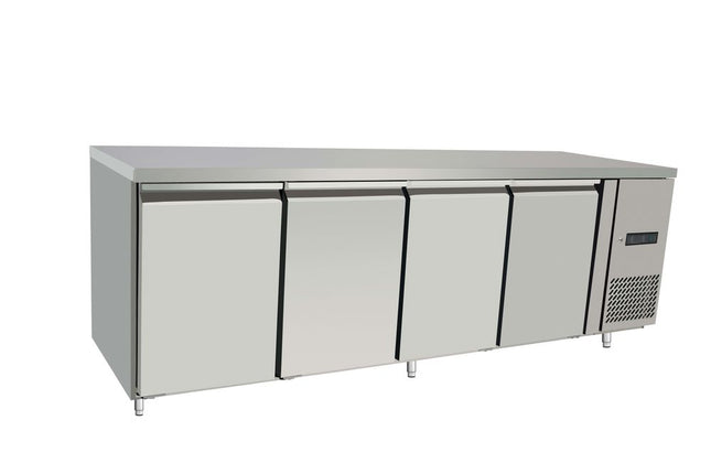 Kølebord, 4 døre, Arktic, Profi Line, uden bagkant, 450L, 230V/400W, 700x2230x(H)839mm