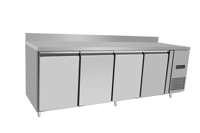 Kølebord, 4 døre, Arktic, Profi Line, med bagkant, 450L, 230V/400W, 700x2230x(H)839mm