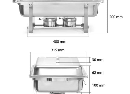 Chafing dish-sæt, HENDI, GN 1/1, 8,5L, 610x355x(H)297mm