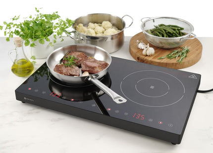 Dobbelt induktionskogeplade, HENDI, Kitchen Line, 230V/3500W, 608x405x(H)54mm