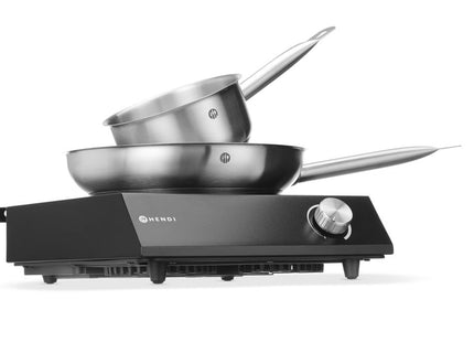 Sæt: Induktionskogeplade 3500W + kasserolle + stegepande, HENDI, sort, 230V/3500W, 320x395x(H)95mm