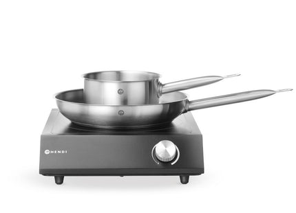 Sæt: Induktionskogeplade 3500W + kasserolle + stegepande, HENDI, sort, 230V/3500W, 320x395x(H)95mm