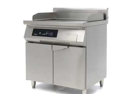 Induktionsstegeplade 700 - Glat og Riflet - 10000W - Dobbelt - med Understel
