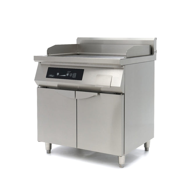 Induktionsstegeplade 700 - Glat og Riflet - 10000W - Dobbelt - med Understel