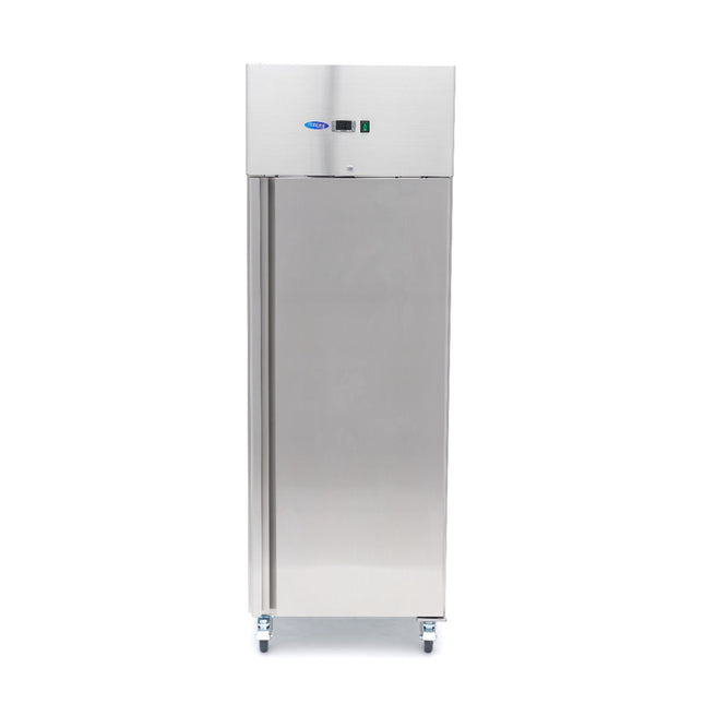 Fryser - 600L - 3 justerbare hylder (2/1 GN) - Rustfrit stål - på hjul