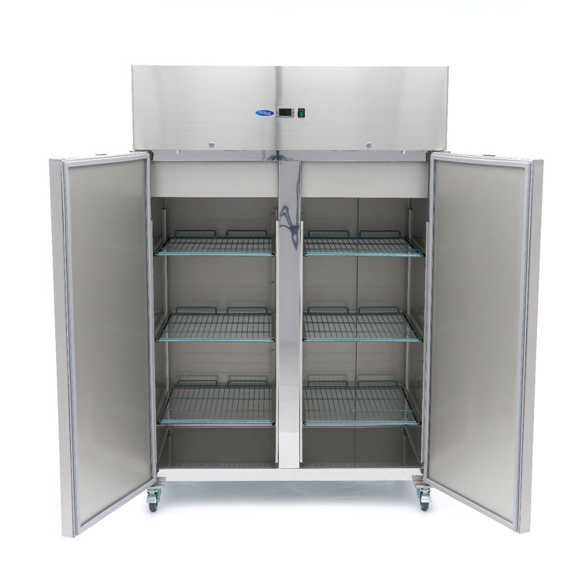Fridge - 1200L - 6 Adjustable Shelves (2/1 GN) - Stainless Steel - on Wheels