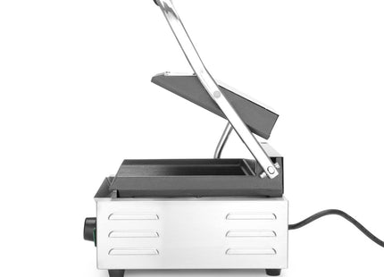 Kontaktgrill – enkelt version, HENDI, rillet top og bund, 230V/1800W, 310x375x(H)216mm