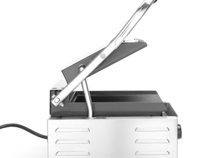 Kontaktgrill – enkelt version, HENDI, rillet top og bund, 230V/1800W, 310x375x(H)216mm