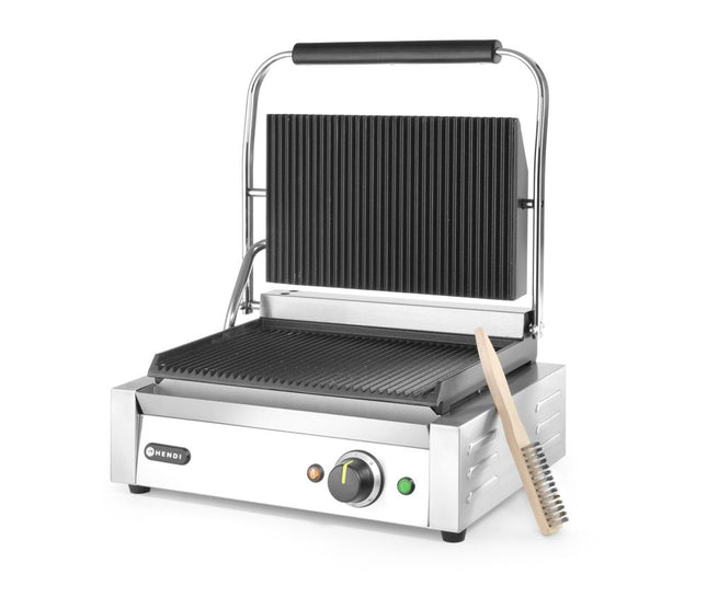 Kontaktgrill Panini, HENDI, sølv, 220-240V/2200W, 430x375x(H)216mm