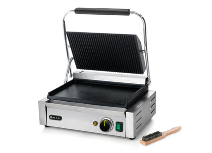 Kontaktgrill Panini, HENDI, rillet top og glat bund, 230V/2200W, 430x375x(H)216mm