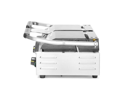 Kontaktgrill - dobbelt version, HENDI, halv glat, halv rillet, 230V/3600W, 570x375x(H)216mm