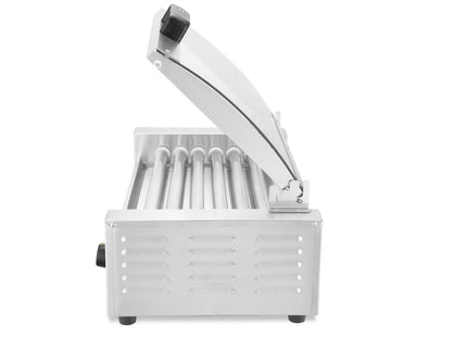 Pølserullegrill, 1 zone med energibesparende låg, HENDI, 9 ruller, 230V/790W, 566x450x(H)259mm
