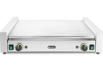 Pølserullegrill XL - 2 zoner, HENDI, 14 ruller, sølv, 230V/2000W, 732x590x(H)168mm, rektangulær