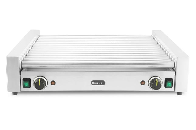 Pølserullegrill XL - 2 zoner, HENDI, 14 ruller, sølv, 230V/2000W, 732x590x(H)168mm, rektangulær