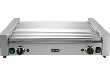 Pølserullegrill XL - 2 zoner, HENDI, 14 ruller, sølv, 230V/2000W, 732x590x(H)168mm, rektangulær