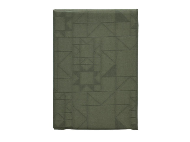Juledug 140x270 Star Damask Forest green - 2 stk