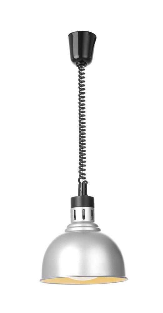 Hæve-/sænkevarmelampe, kuppelformet, HENDI, sølv, 230V/250W, ⌀250x(H)207mm