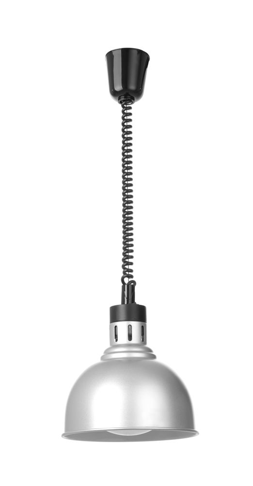 Hæve-/sænkevarmelampe, kuppelformet, HENDI, sølv, 230V/250W, ⌀250x(H)207mm
