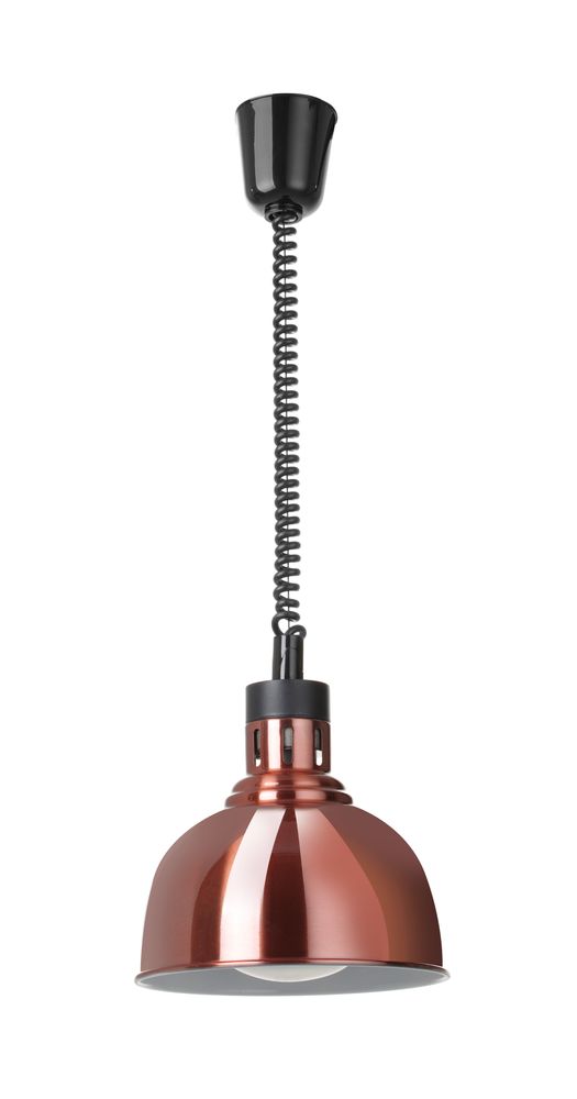 Hæve-/sænkevarmelampe, kuppelformet, HENDI, kobber, 230V/250W, ⌀250x(H)207mm