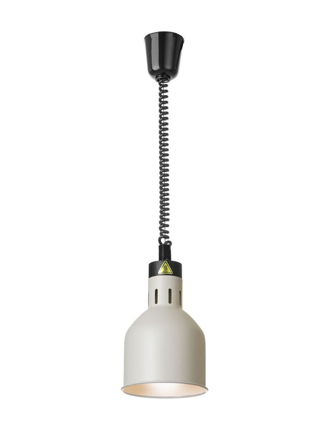 Højdejusterbar varmelampe, cylindrisk, HENDI, hvid, 230V/375W, ⌀175x(H)250mm