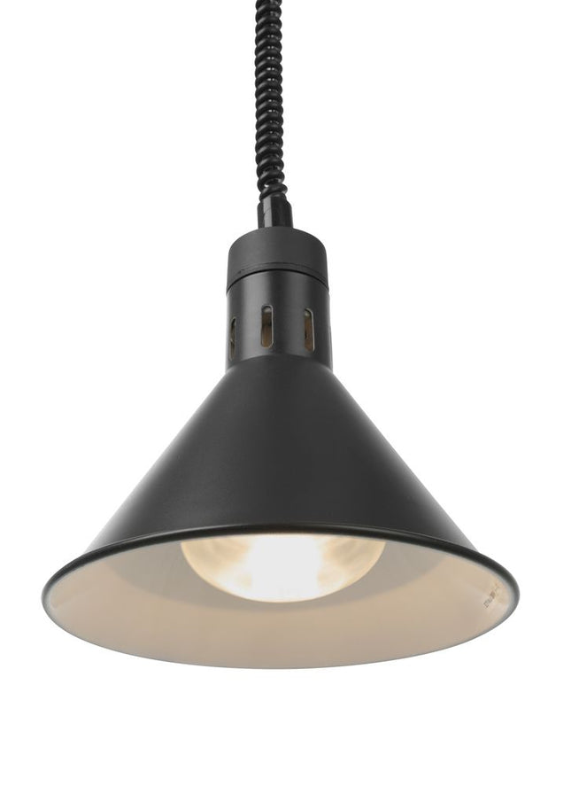 Højdejusterbar varmelampe, konisk, HENDI, sort, 230V/375W, ⌀275x(H)250mm