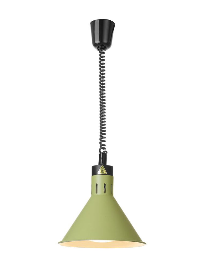 Højdejusterbar varmelampe, konisk, HENDI, grøn, 230V/375W, ⌀275x(H)250mm