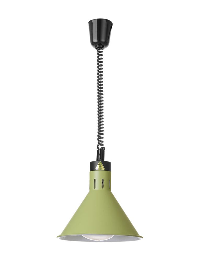 Højdejusterbar varmelampe, konisk, HENDI, grøn, 230V/375W, ⌀275x(H)250mm