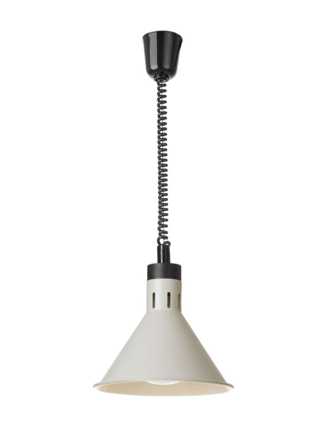 Højdejusterbar varmelampe, konisk, HENDI, hvid, 230V/375W, ⌀275x(H)250mm