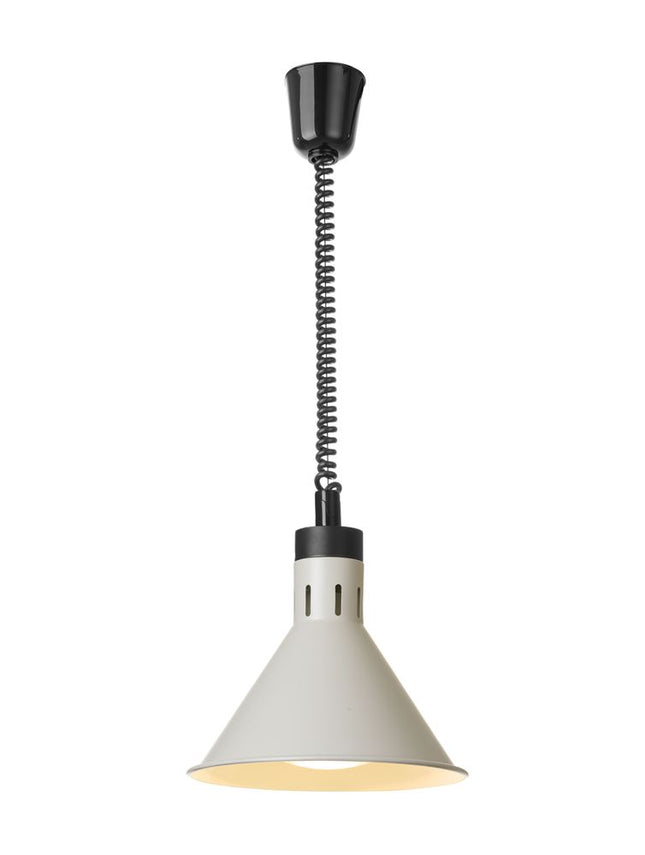 Højdejusterbar varmelampe, konisk, HENDI, hvid, 230V/375W, ⌀275x(H)250mm