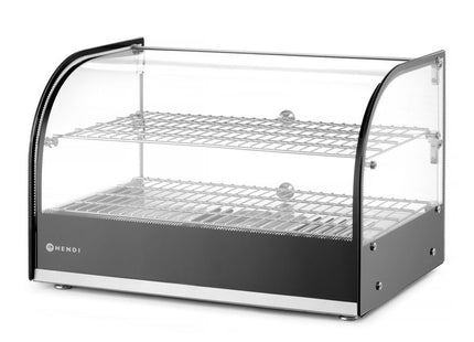 Opvarmet borddisplay i to niveauer, HENDI, dobbelt level, sort, 230V/800W, 554x376x(H)376mm