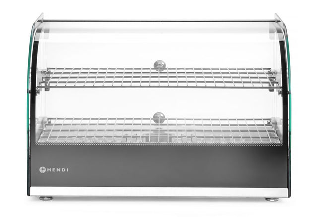 Opvarmet borddisplay i to niveauer, HENDI, dobbelt level, sort, 230V/800W, 554x376x(H)376mm