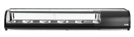 Sushidisk, Arktic, Beholdere inkluderet: 5x GN 1/2 (H)40 mm., sort, 230V/190W, 420x1800x(H)265mm
