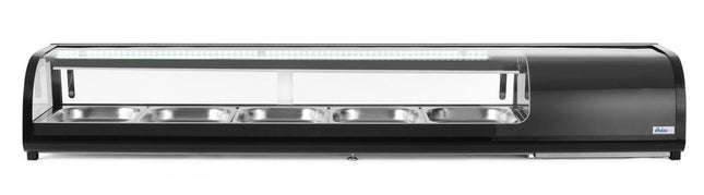 Sushidisk, Arktic, Beholdere inkluderet: 5x GN 1/2 (H)40 mm., sort, 230V/190W, 420x1800x(H)265mm